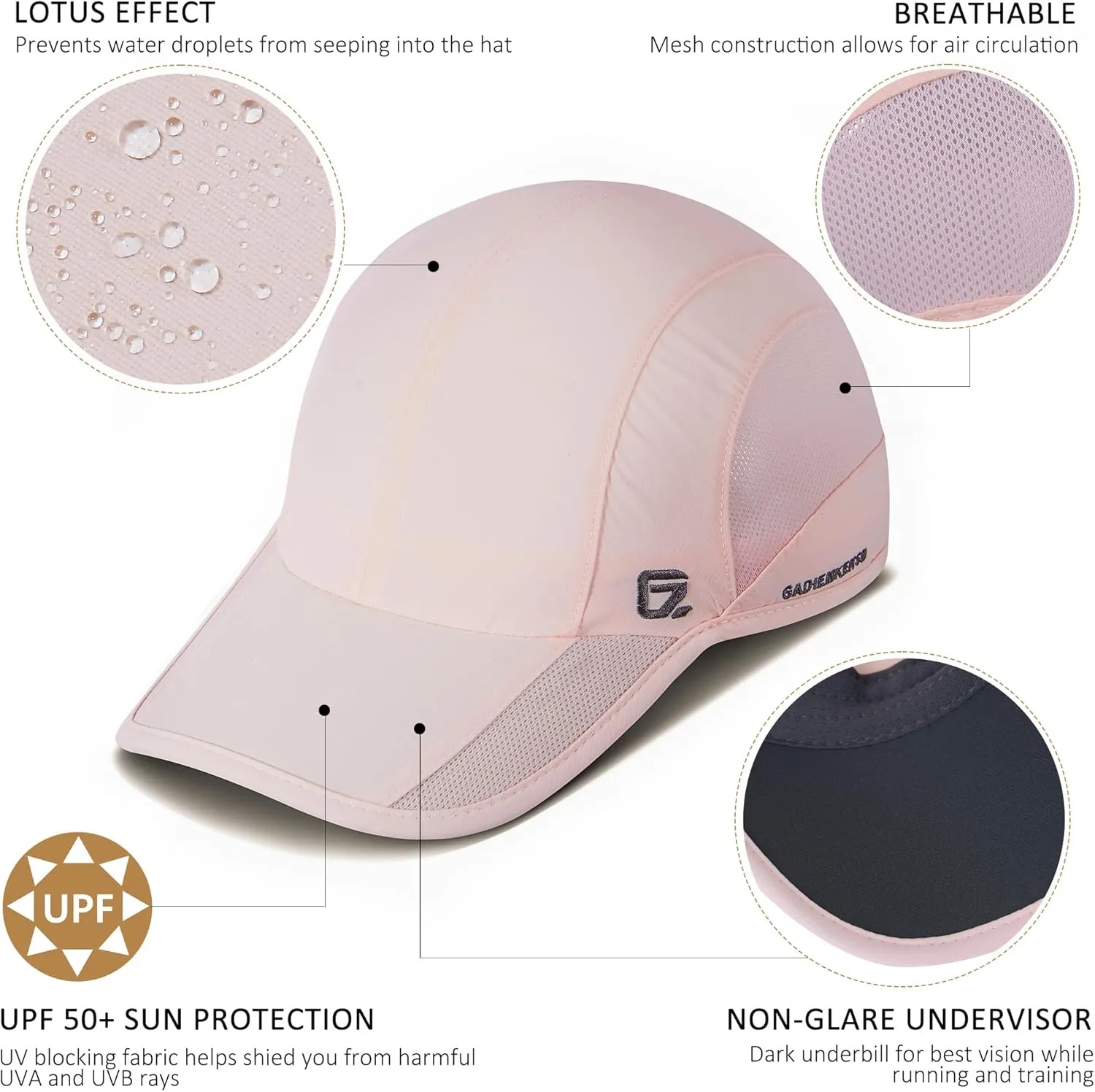 GADIEMKENSD Outdoor Running Hat Breathable Mesh