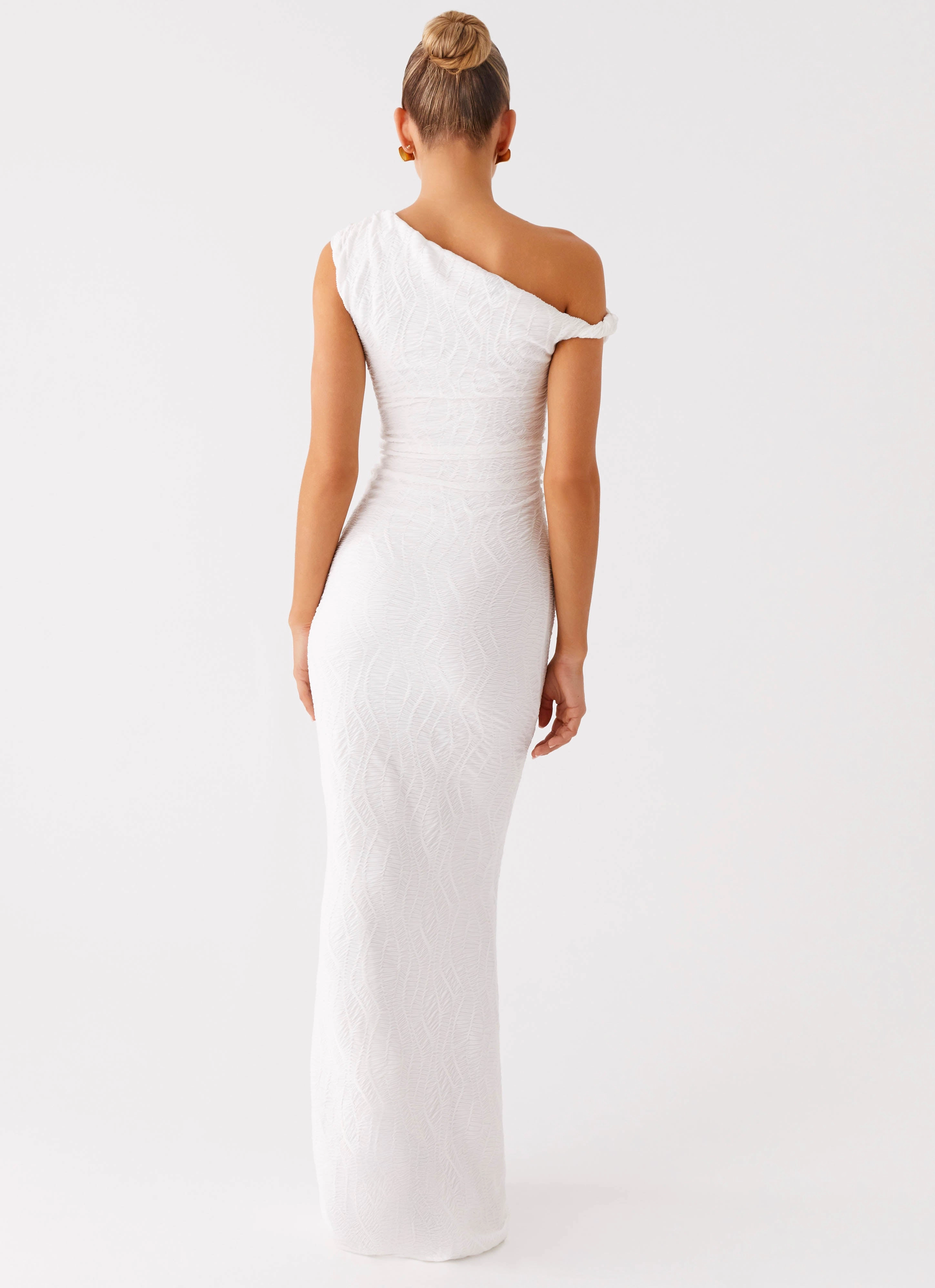 Galantis One Shoulder Maxi Dress - White New York Easy Lovely