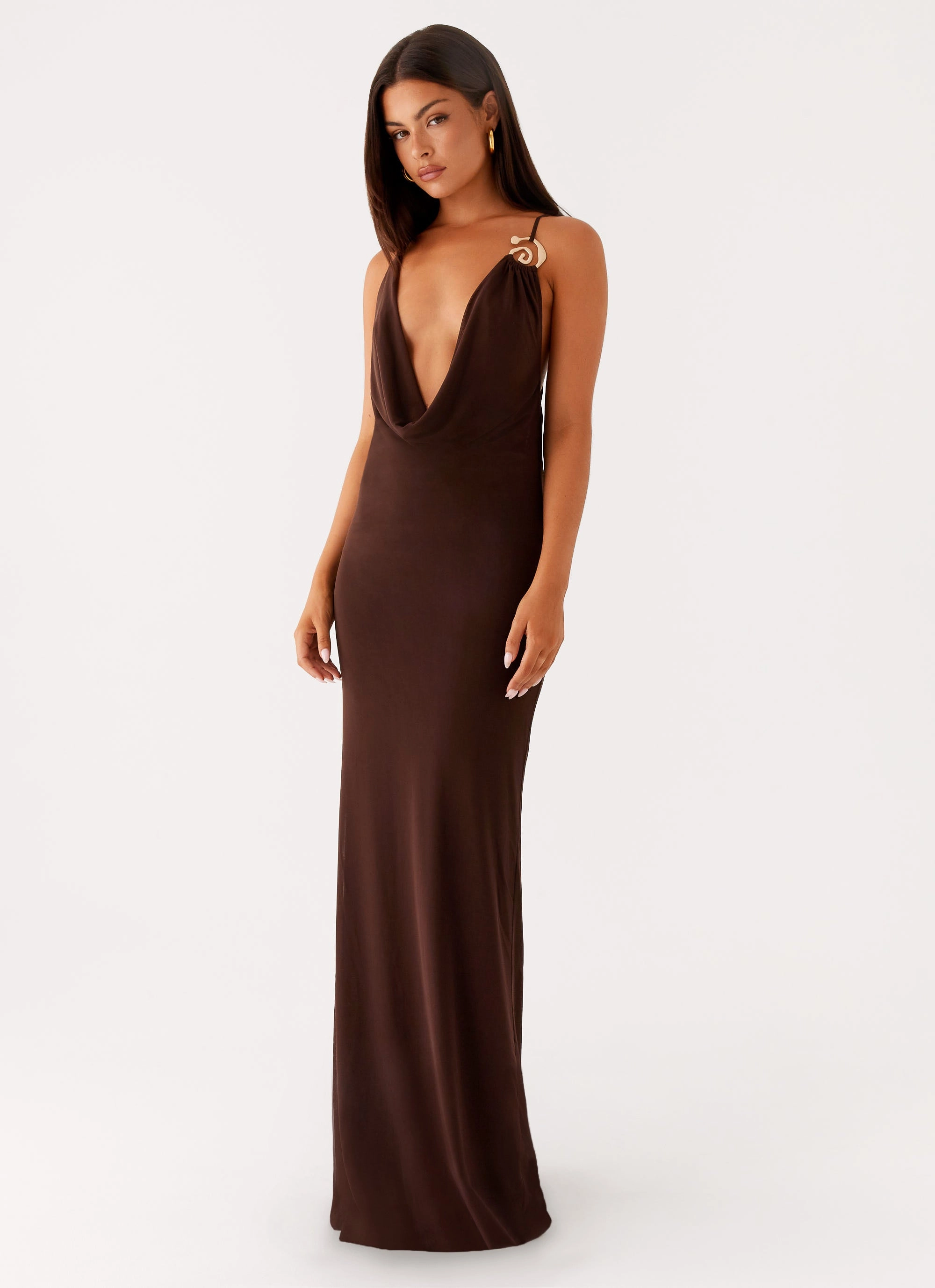 Game Player Maxi Dress - Chocolate Comfort and Elegance