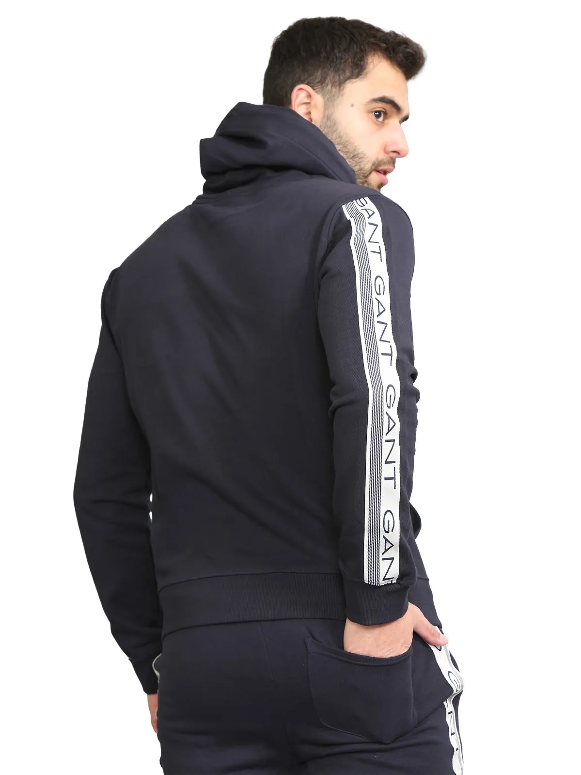 Gant Mens Pullover Striped Hoodie