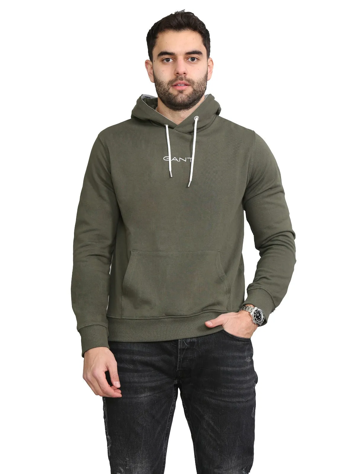 Gant Mens Pullover Striped Hoodie