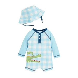 Gator Rash Guard One-Piece & Hat Set