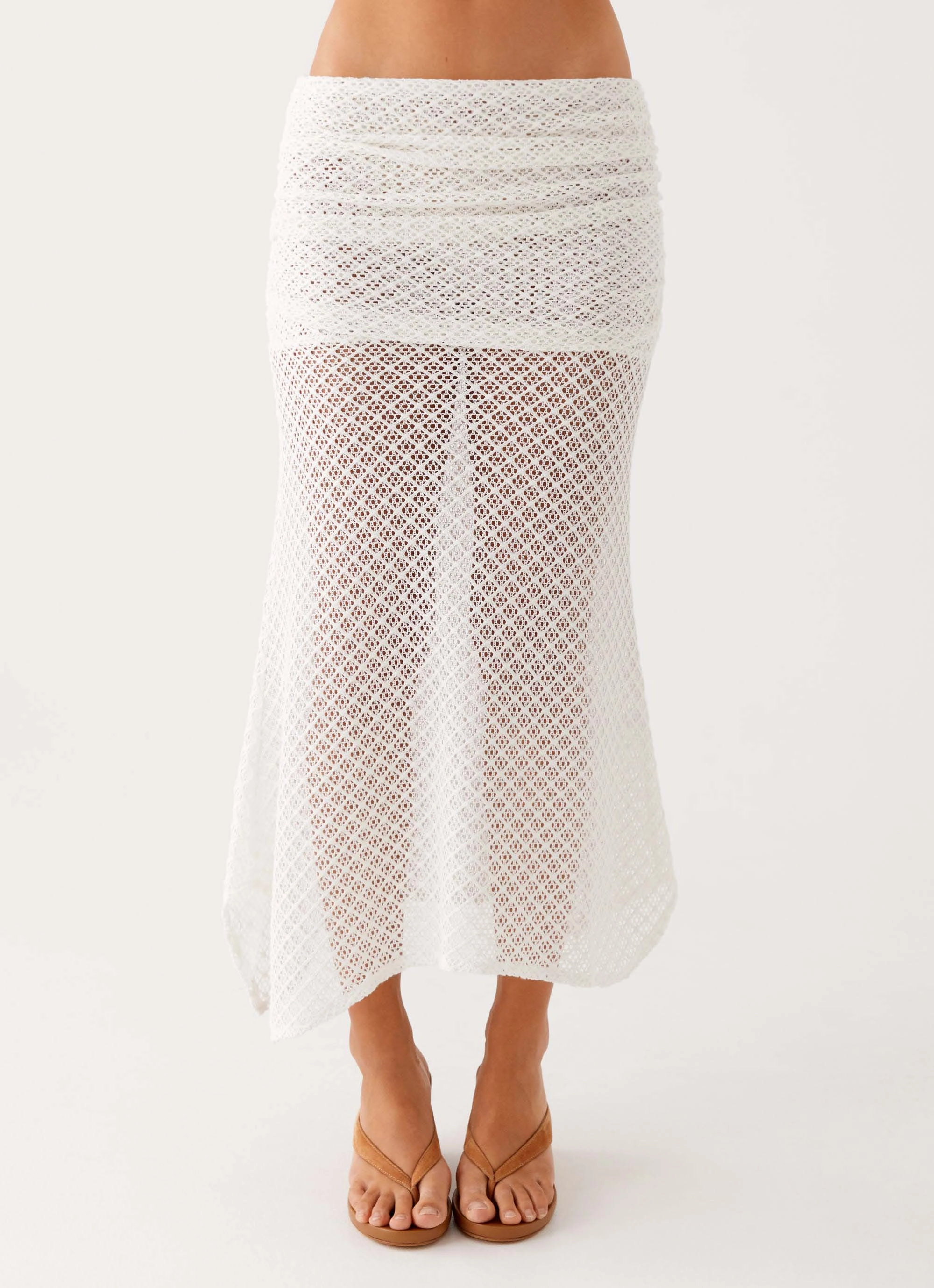 Genesis Midi Skirt - White Casual Appeal Core Fit Design