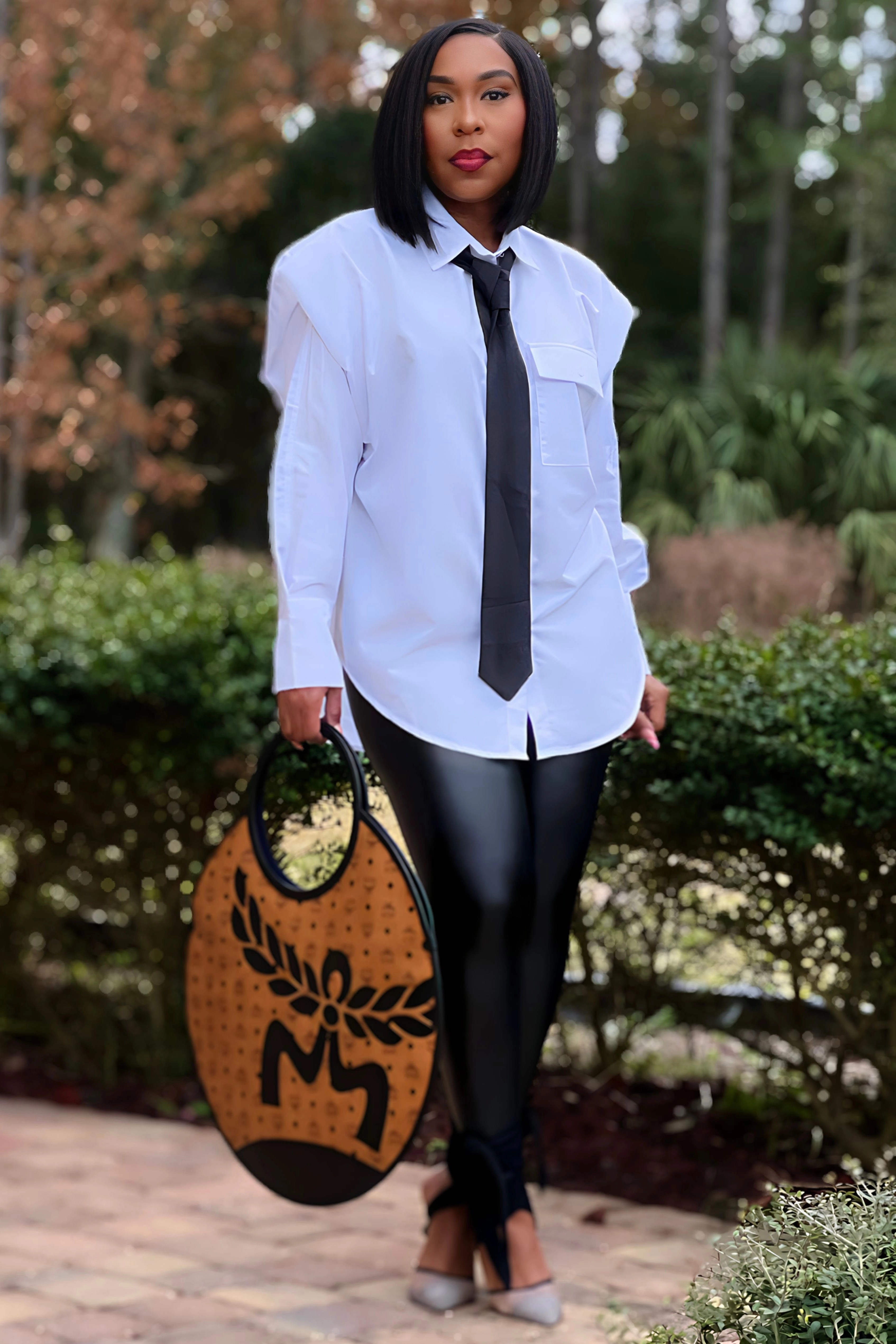 Geneva Strong Shoulder Button Up Tunic With Neck Tie Bound Seam Finish NonChafeCollarTech