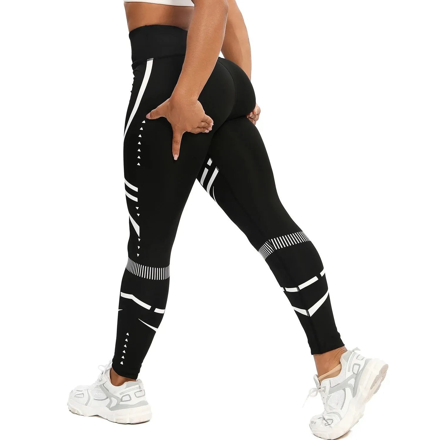 Geo Pattern Leggings Women High Waist Seamless Workout Tights