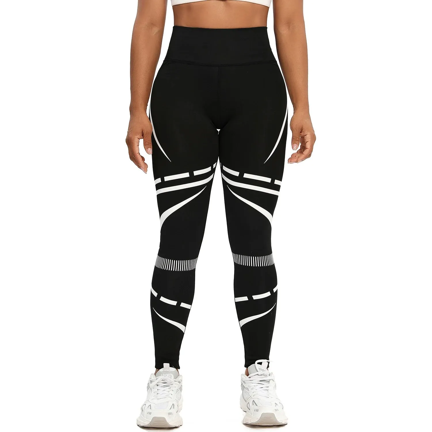 Geo Pattern Leggings Women High Waist Seamless Workout Tights