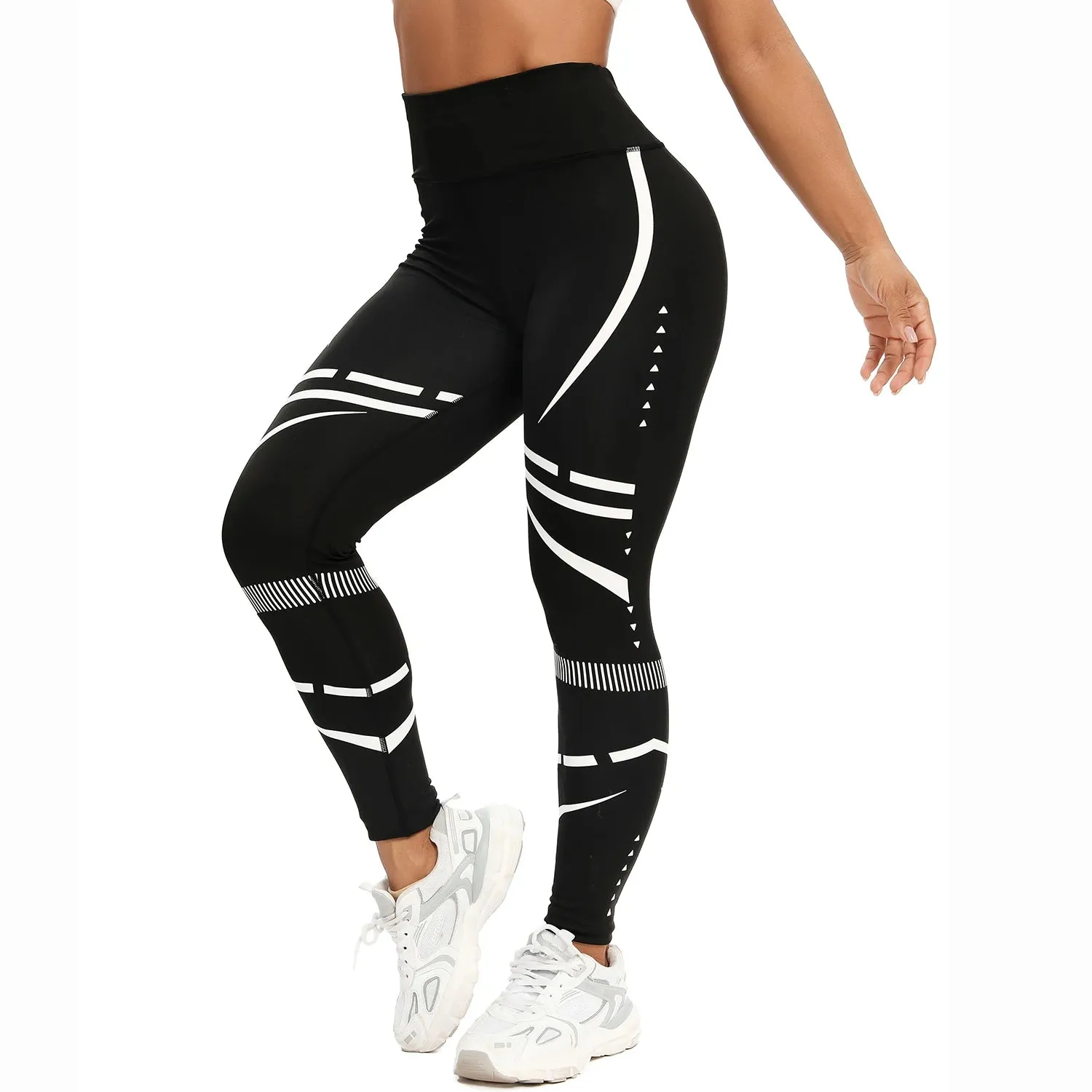 Geo Pattern Leggings Women High Waist Seamless Workout Tights