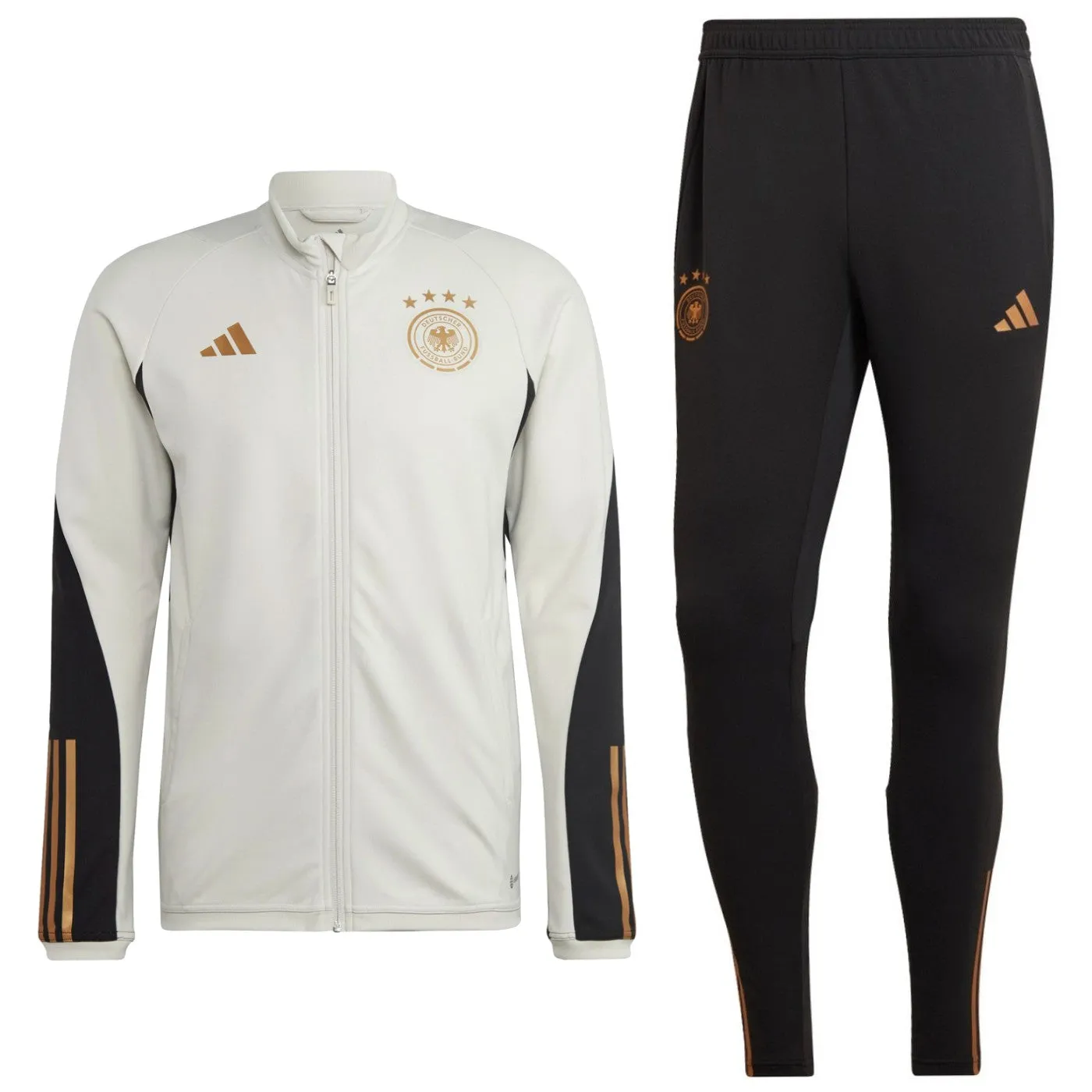 Germany training bench Soccer tracksuit 2022/23 white/black - Adidas