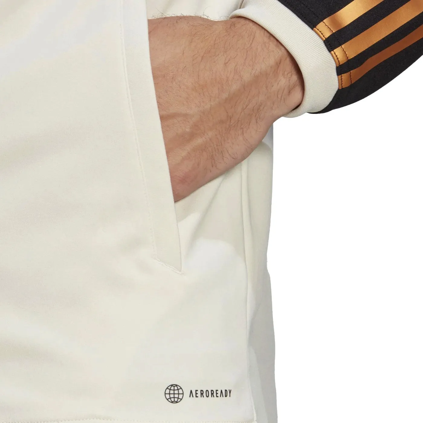 Germany training bench Soccer tracksuit 2022/23 white/black - Adidas