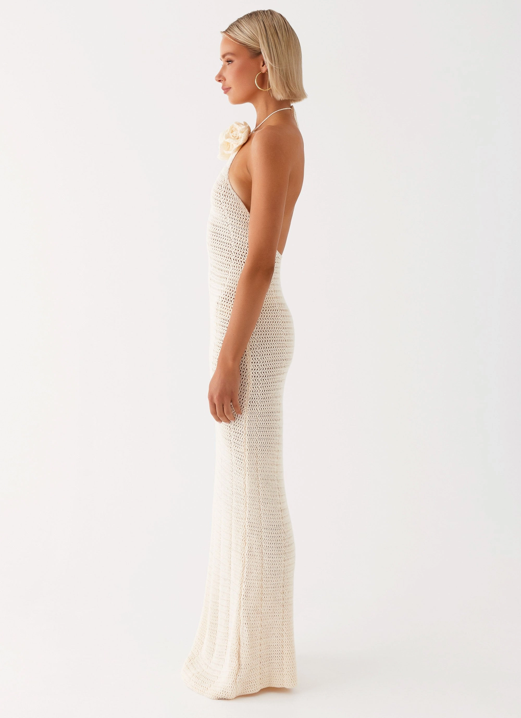 Outdoor Scene Daily Favorite Gia Rose Halter Neck Maxi Dress - Ivory