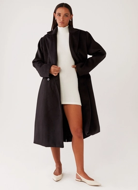 Classic Fit Gianni Double Breast Coat - Black