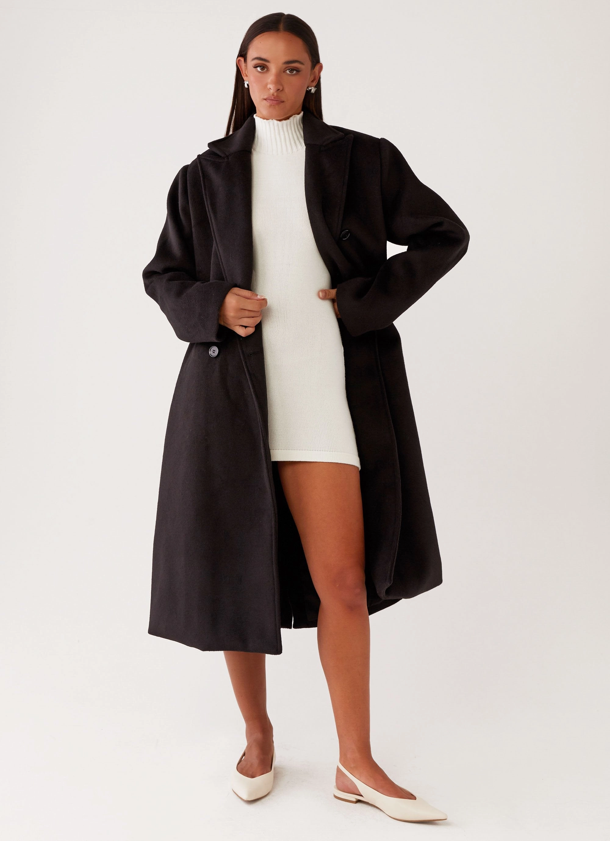 Classic Fit Gianni Double Breast Coat - Black