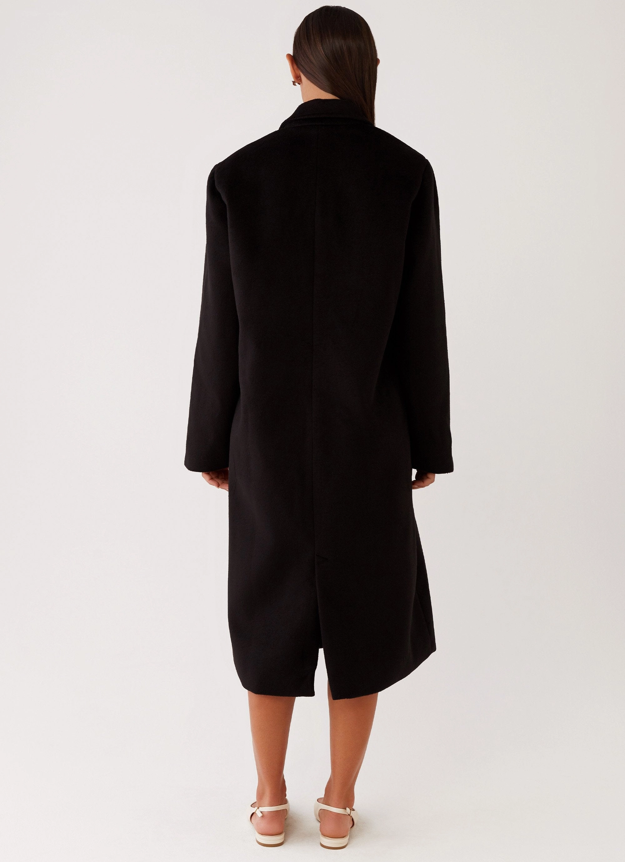 Quick Release Fasteners Seamless construction Gianni Double Breast Coat - Black
