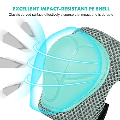 GIEMIT Kids Knee Pads Elbow Pads Ages 3-7 Toddler Boys Girls Kids, 6 in 1 Protective Gear Safety Set with Wrist Guard for Skating Cycling Scooter Bike Ski Skateboard Riding Sports
