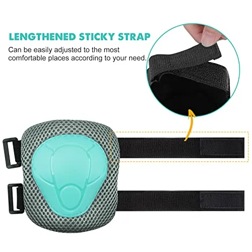 GIEMIT Kids Knee Pads Elbow Pads Ages 3-7 Toddler Boys Girls Kids, 6 in 1 Protective Gear Safety Set with Wrist Guard for Skating Cycling Scooter Bike Ski Skateboard Riding Sports