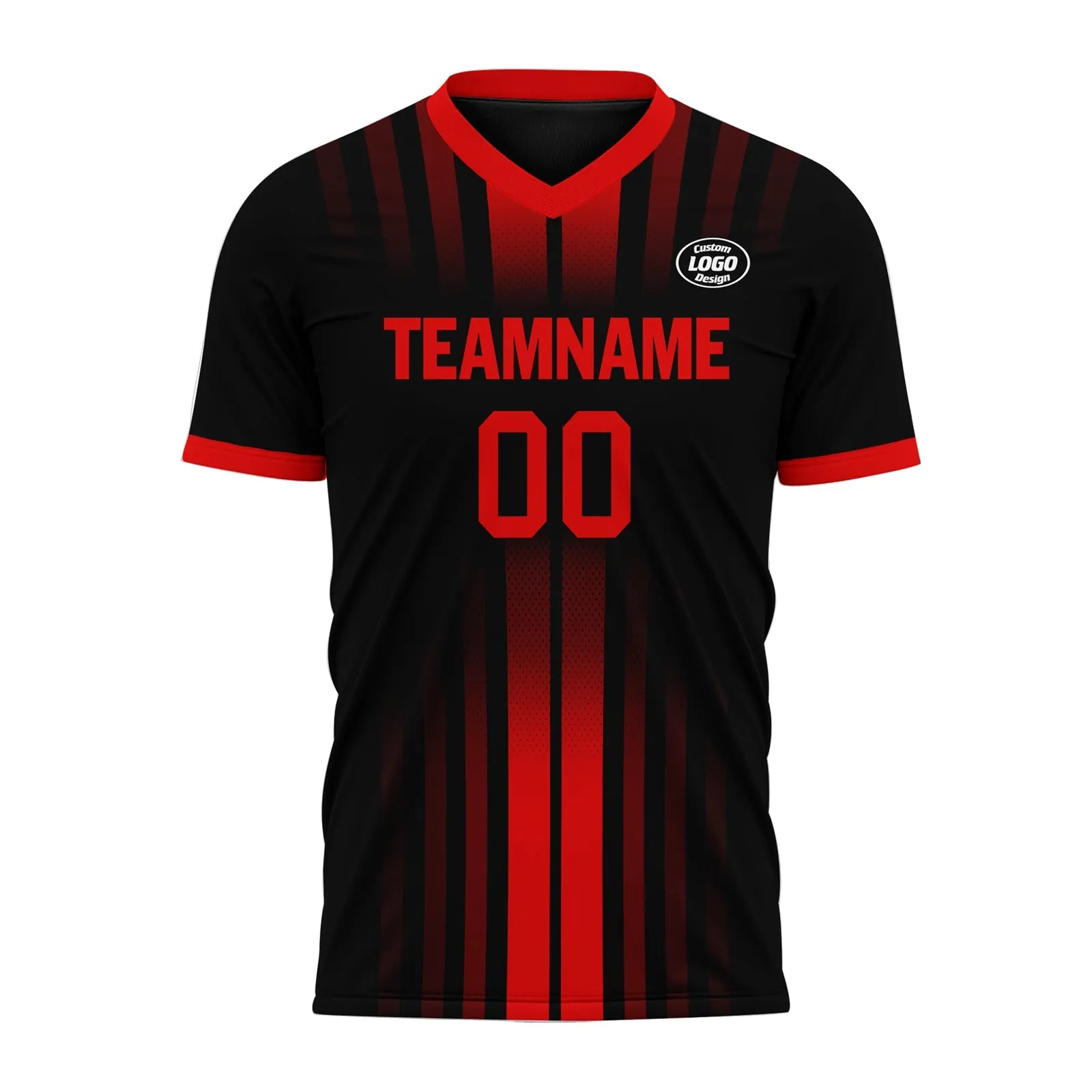 Gift Ideas,Custom Black Red Soccer Sets Jersey Personalized SCJ101-D020131-2