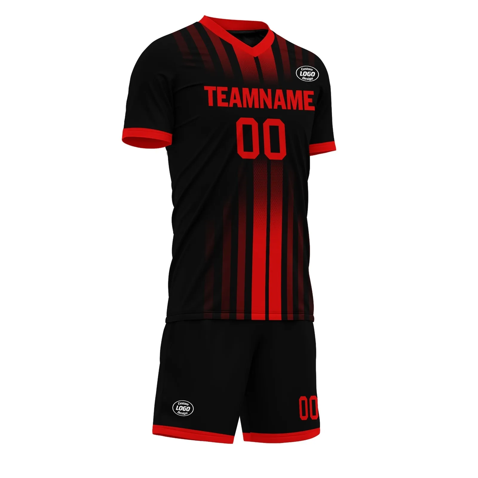 Gift Ideas,Custom Black Red Soccer Sets Jersey Personalized SCJ101-D020131-2