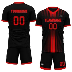 Gift Ideas,Custom Black Red Soccer Sets Jersey Personalized SCJ101-D020131-2