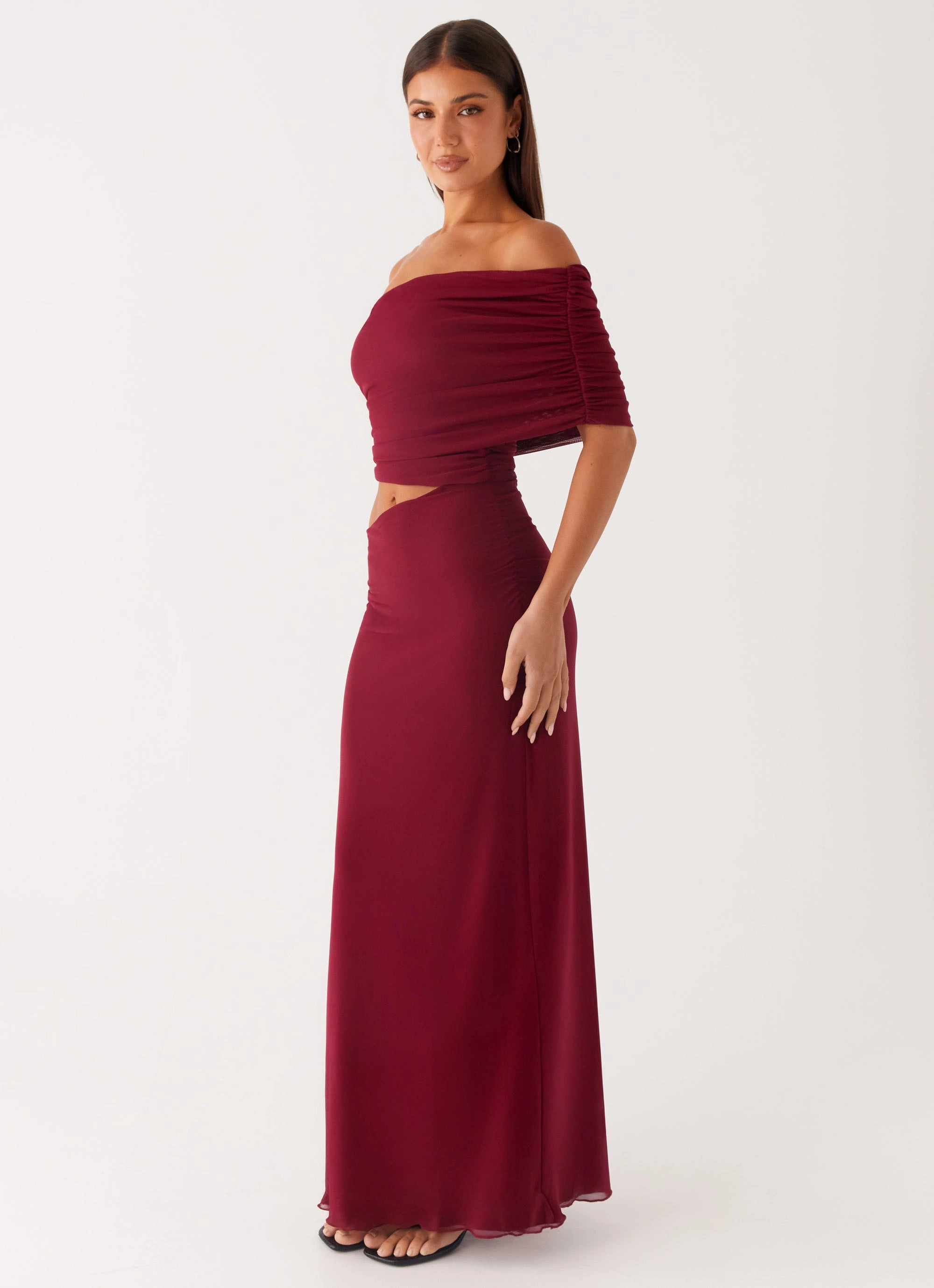 Cozy Wear Gillian Maxi Dress - Maroon