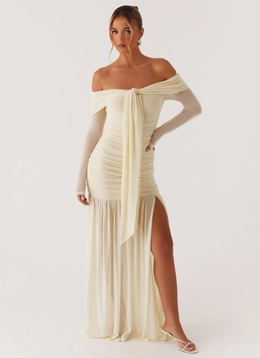 Ginny Maxi Dress - Yellow Moment Light LowProfileZipper