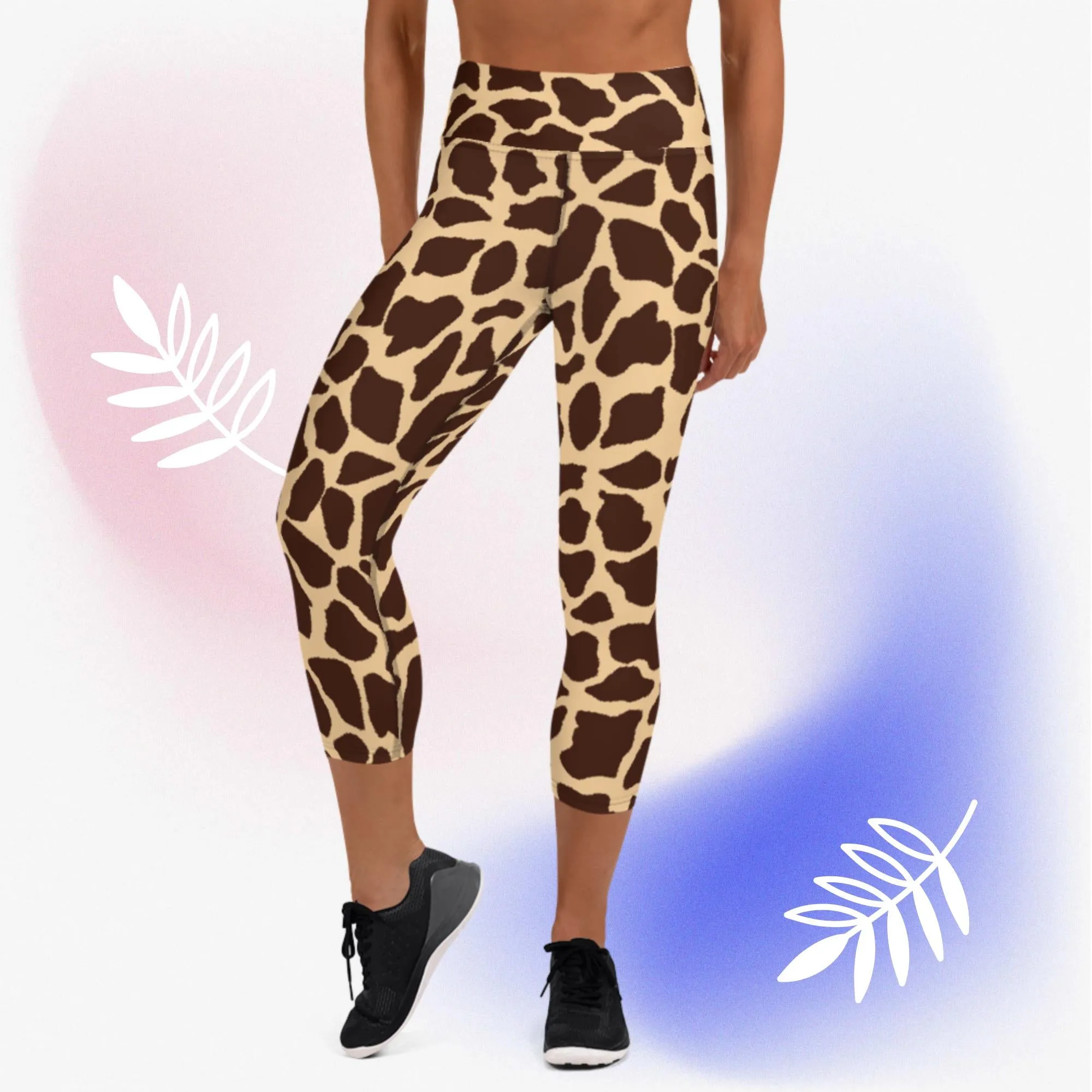Giraffe print capri for women's