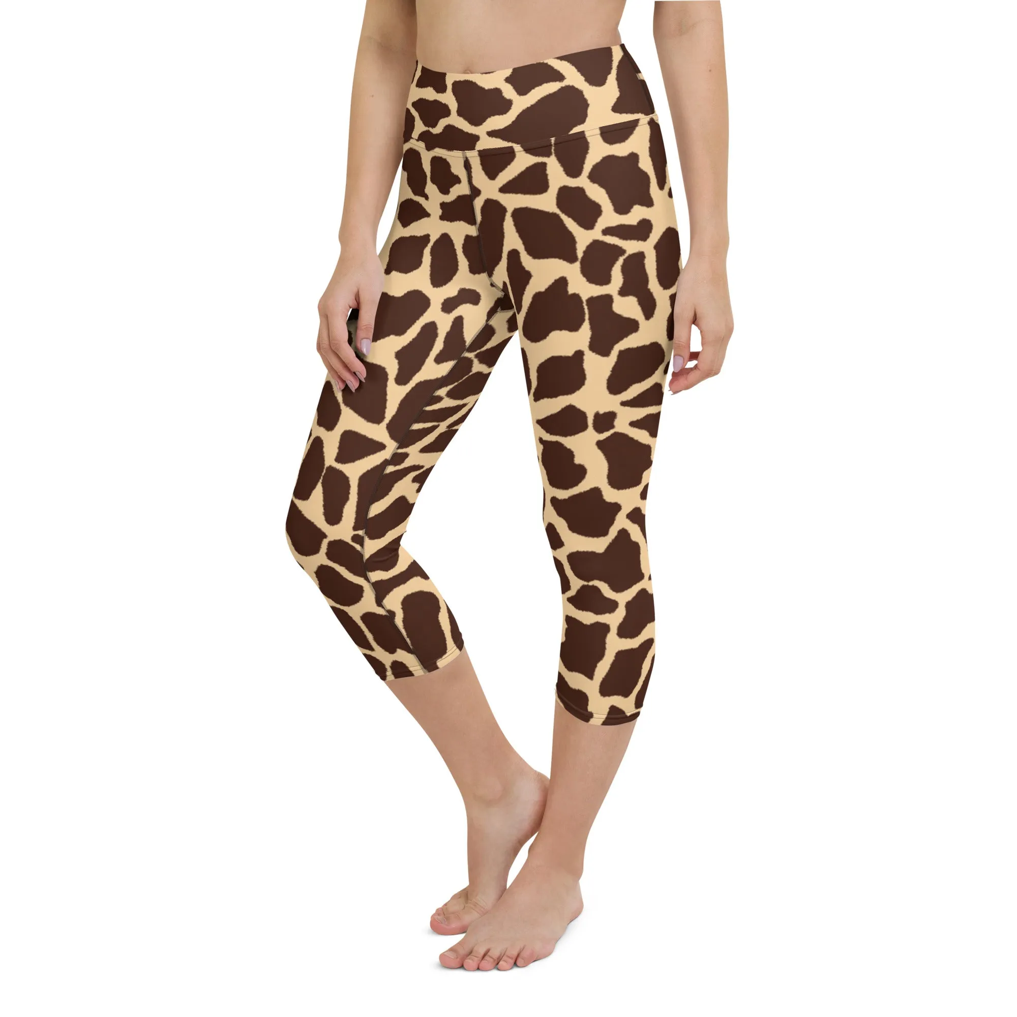 Giraffe print capri for women's