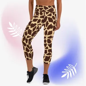 Giraffe print capri for women's