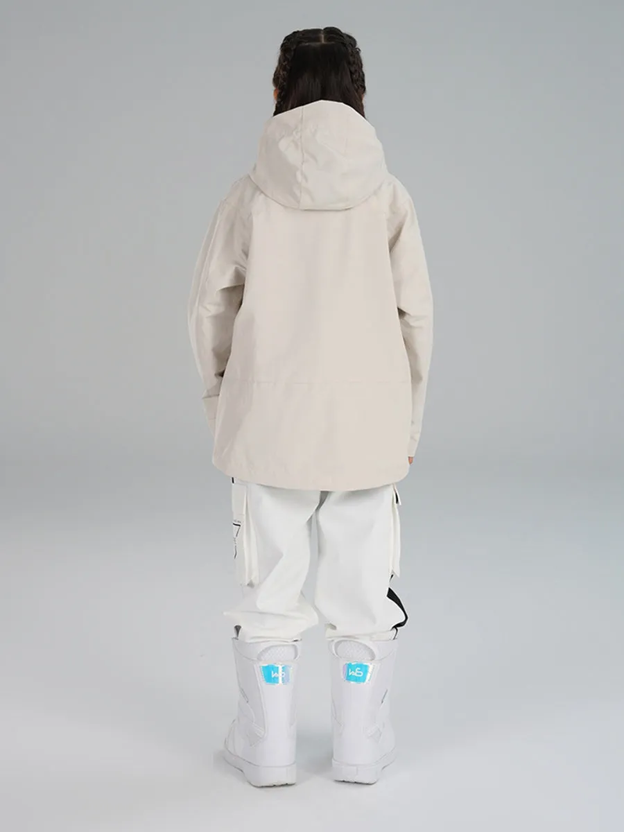 Girl's Insulated Cargo Snowboard Jacket Windproof Outdoor Snow Jacket