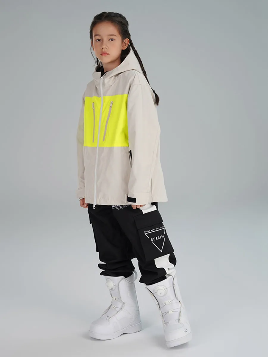 Girl's Insulated Cargo Snowboard Jacket Windproof Outdoor Snow Jacket