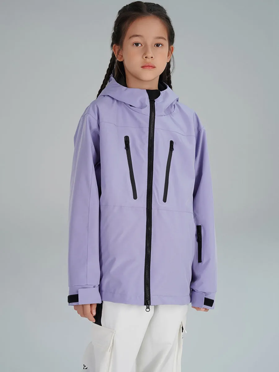 Girl's Insulated Cargo Snowboard Jacket Windproof Outdoor Snow Jacket