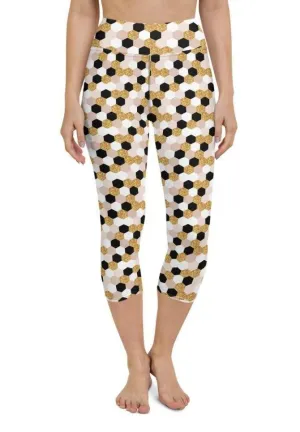 Glittery Print Yoga Capris
