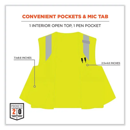 Glowear 8263frhl Class 2 Fr Safety Economy Hook And Loop Vest, Modacrylic Mesh/cotton, L/xl Lime, Ships In 1-3 Business Days