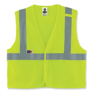Glowear 8263frhl Class 2 Fr Safety Economy Hook And Loop Vest, Modacrylic Mesh/cotton, L/xl Lime, Ships In 1-3 Business Days
