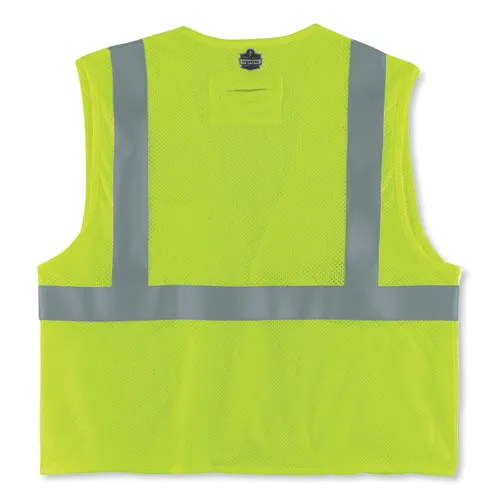 Glowear 8263frhl Class 2 Fr Safety Economy Hook And Loop Vest, Modacrylic Mesh/cotton, L/xl Lime, Ships In 1-3 Business Days