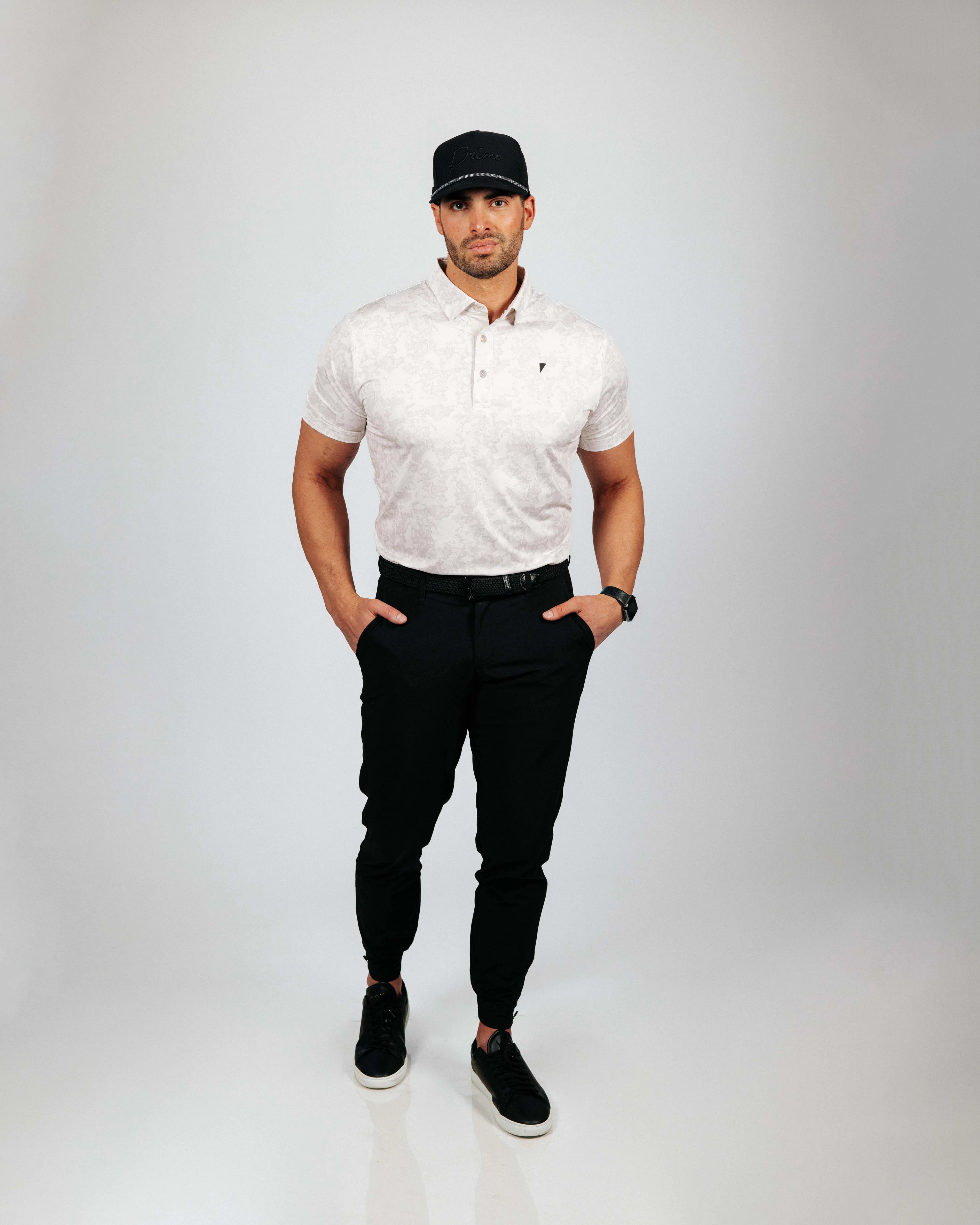 Flexible Ribbed Cuffs Gold Marble Classic Polo