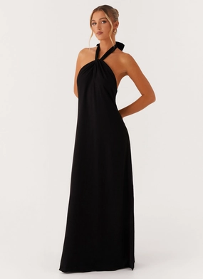 Fall Fashion Golden Child Linen Maxi Dress - Black