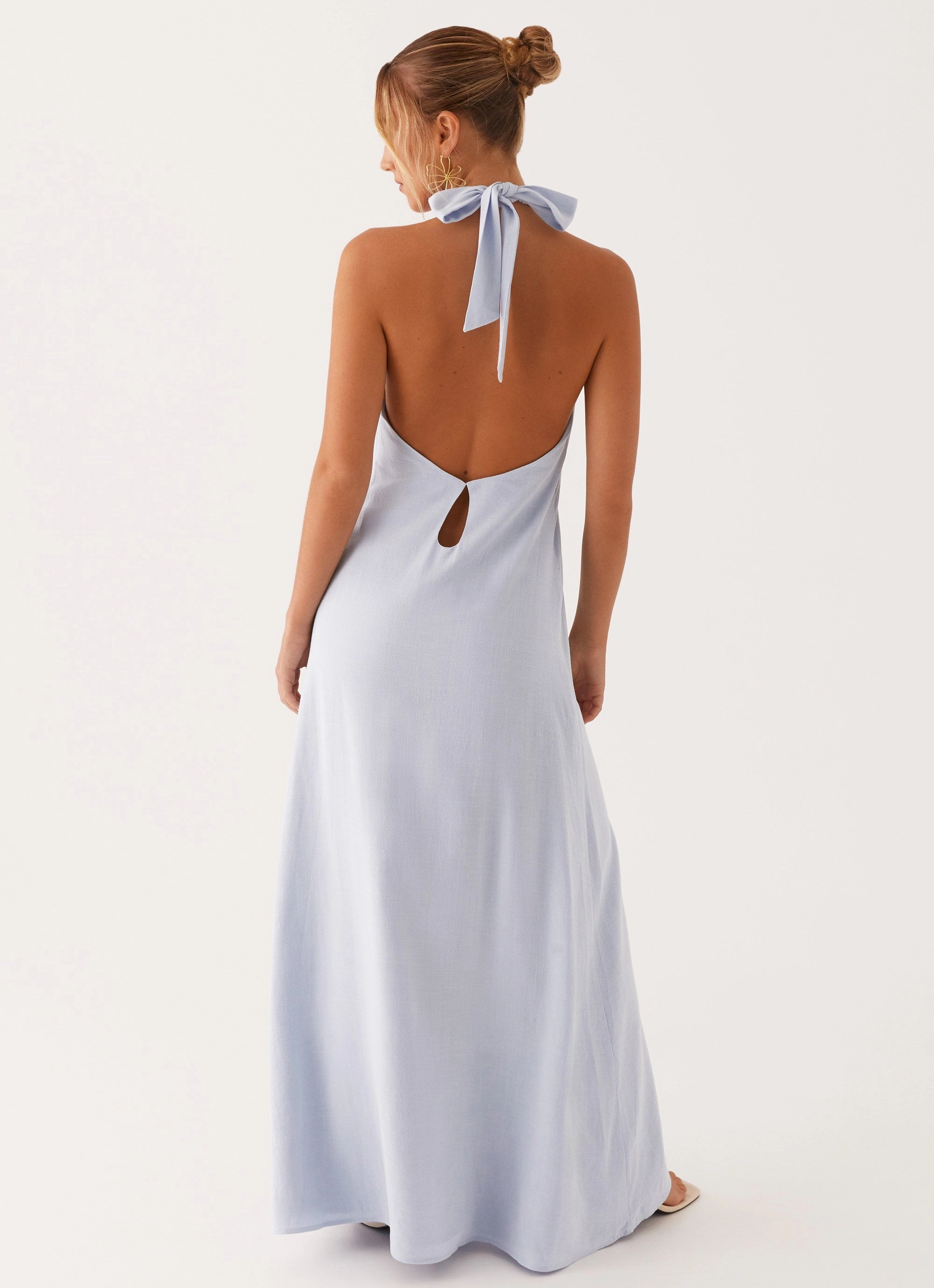 Golden Child Linen Maxi Dress - Blue Color Pop