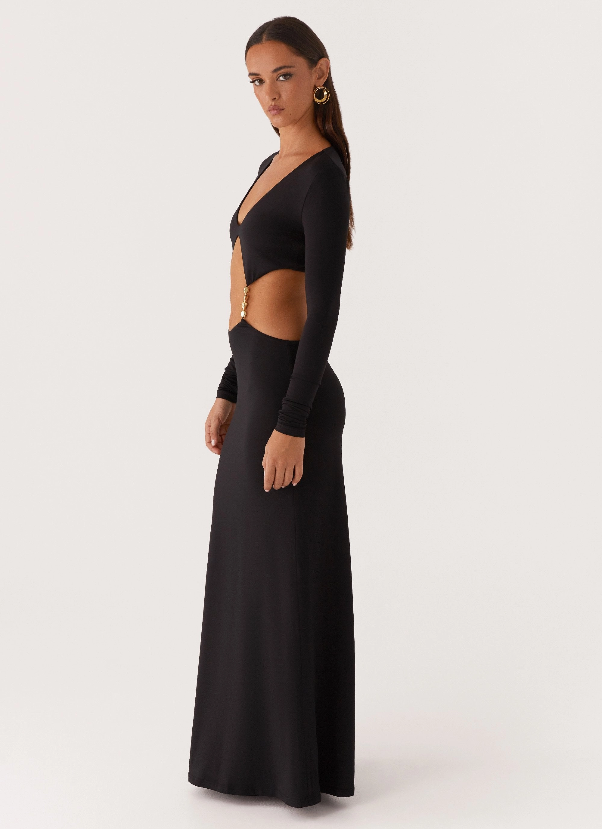Jourdan Maxi Dress - Black Travel Essential Full Coverage