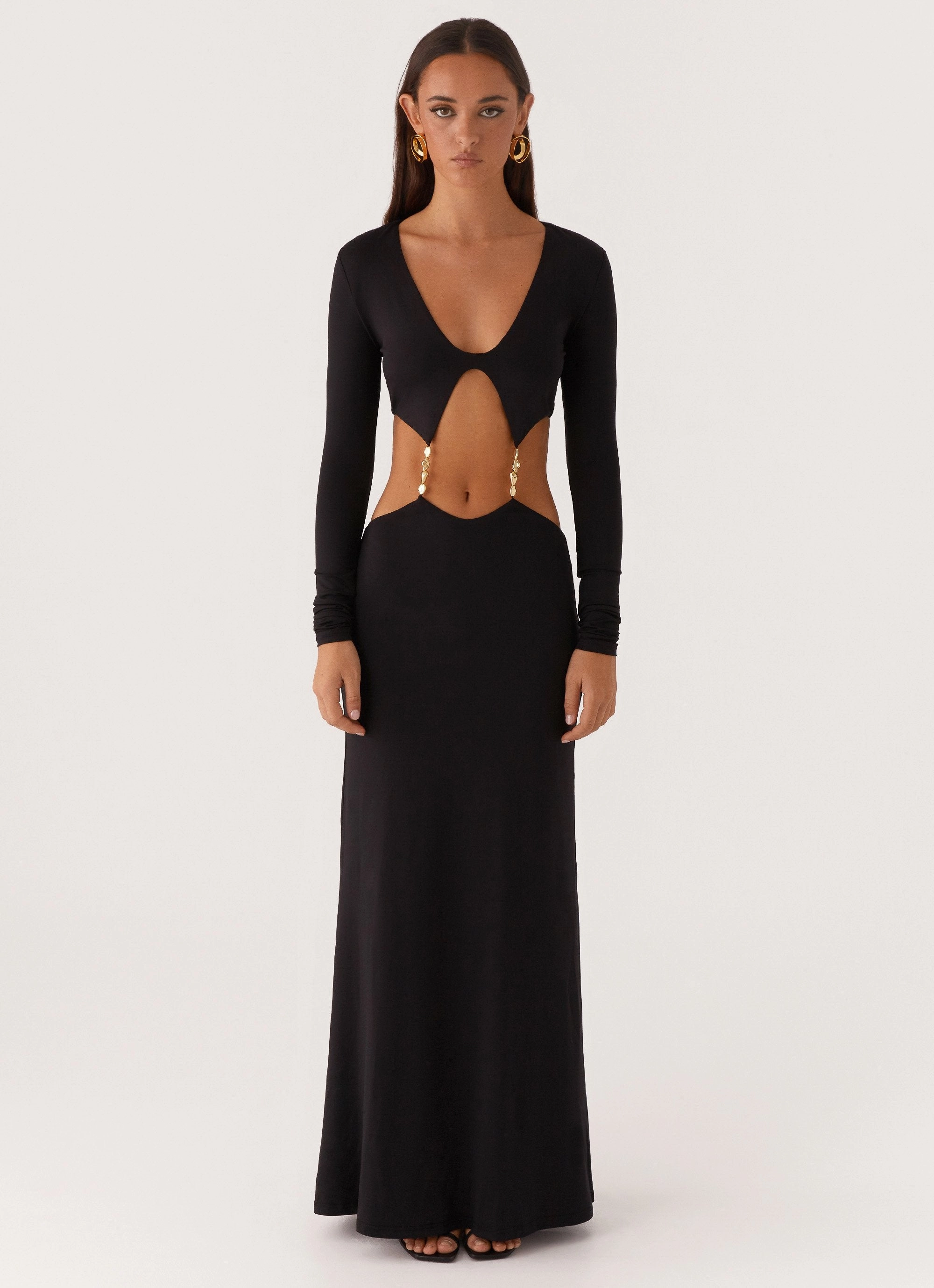 Jourdan Maxi Dress - Black Minimal Motion