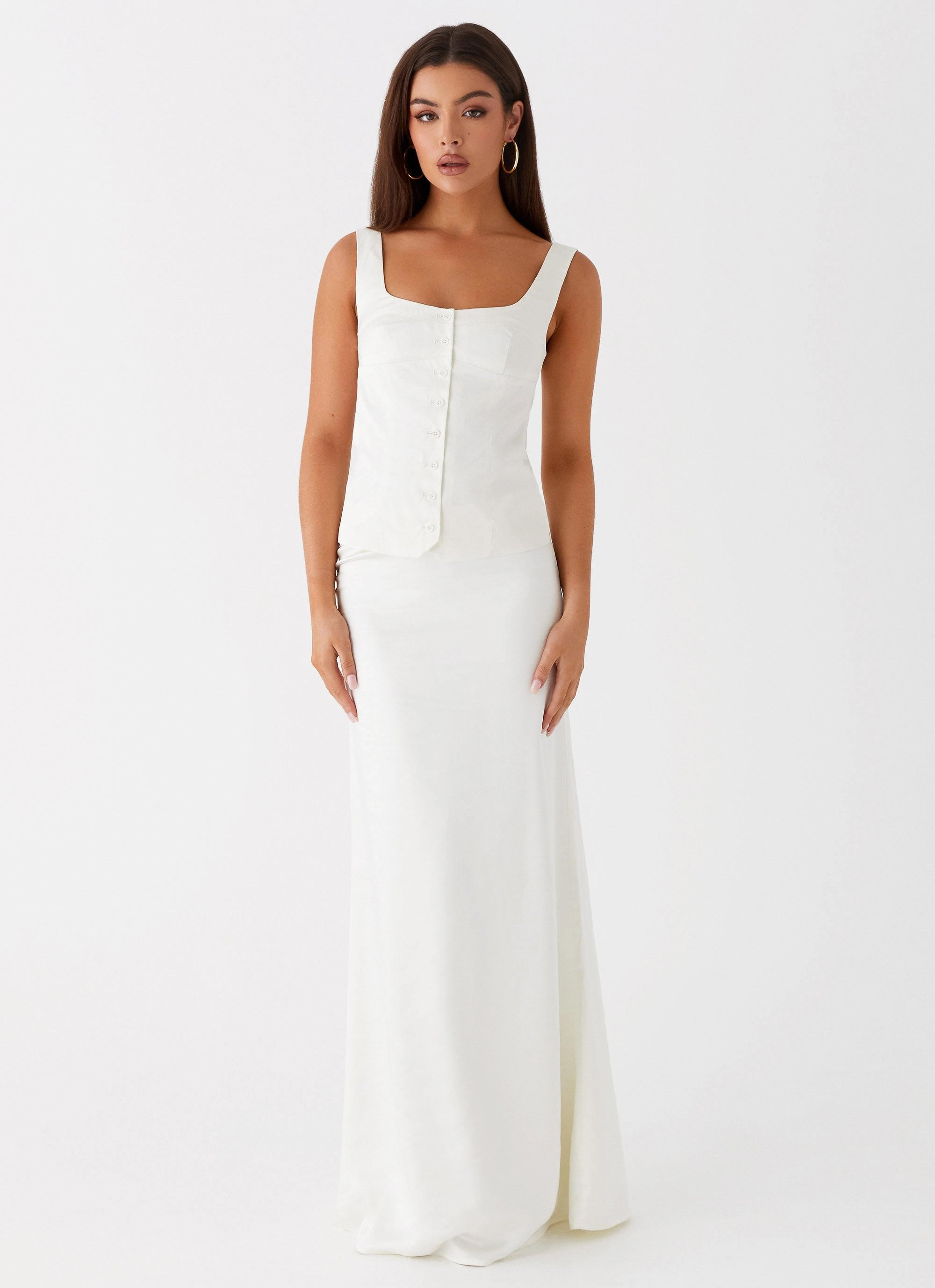 Golden Skies Bustier Panel Top - Ivory Summer Style