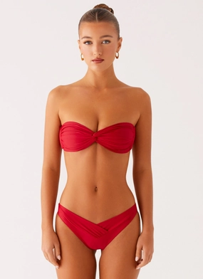 NonSlip Grip Delta Bikini Bottoms - Deep Red