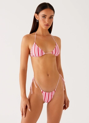 Functional Design Active Look Jaspa Bikini Top - Pink Stripe