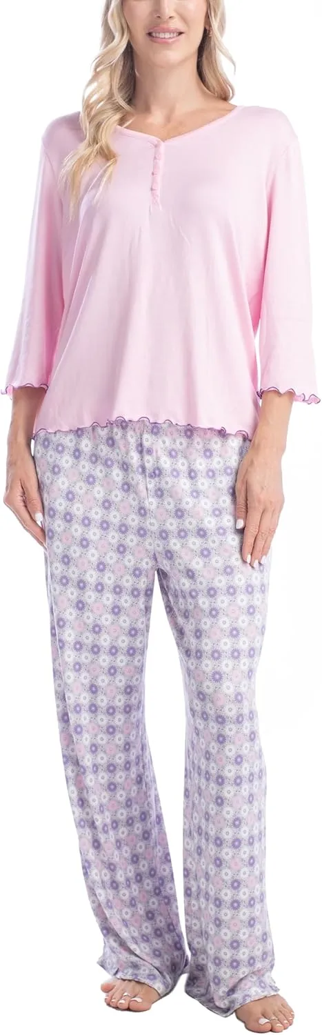 Goodnight Kiss Twilight Tales Soft Knit 3/4 Sleeve and Pants Pajama Set, Multiple Sizes, Multiple Colors
