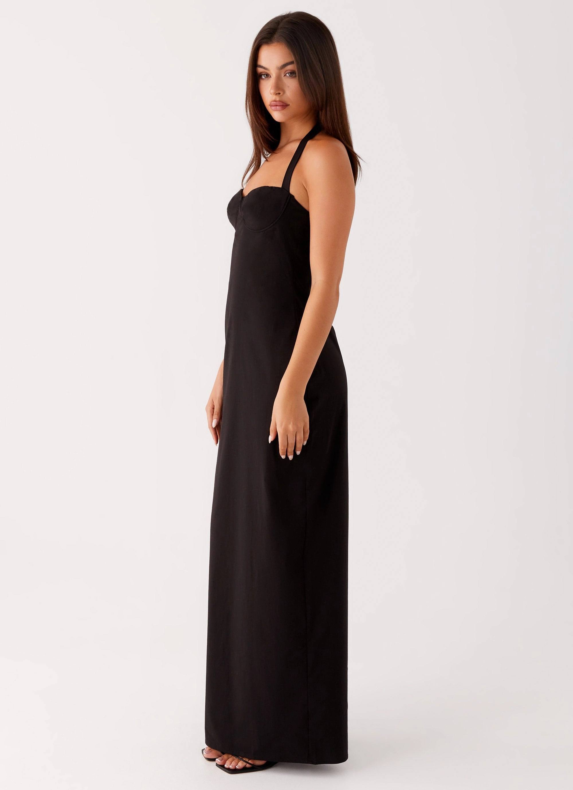 Cheryl Maxi Dress - Black Sheer Light Fashion Layers