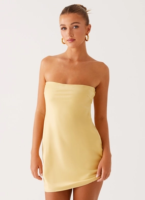 Bishop-Sleeve Subtle Touch Yulina Mini Dress - Yellow