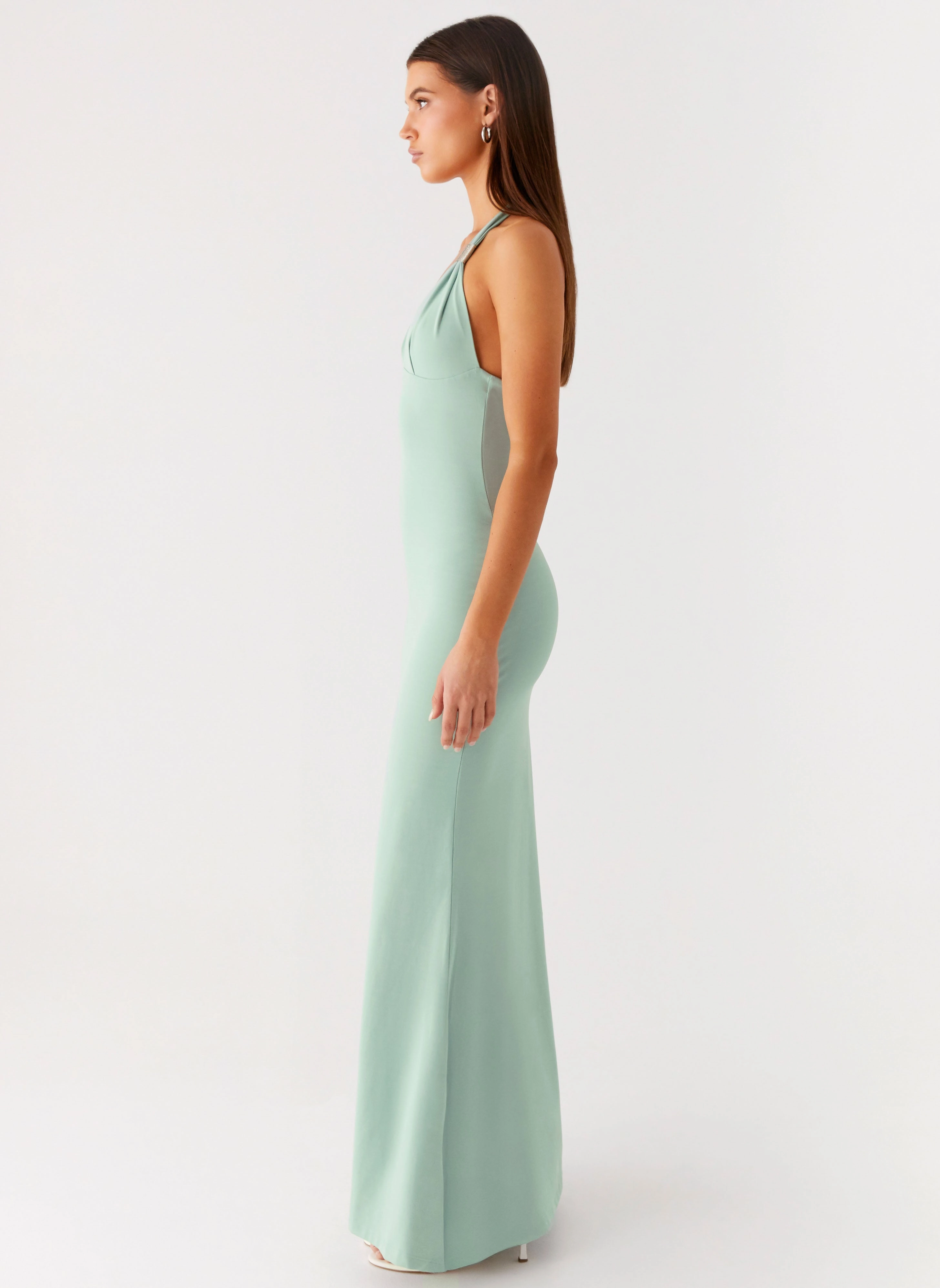 Knot-Detail Street Casual Fern Valley Maxi Dress - Sage