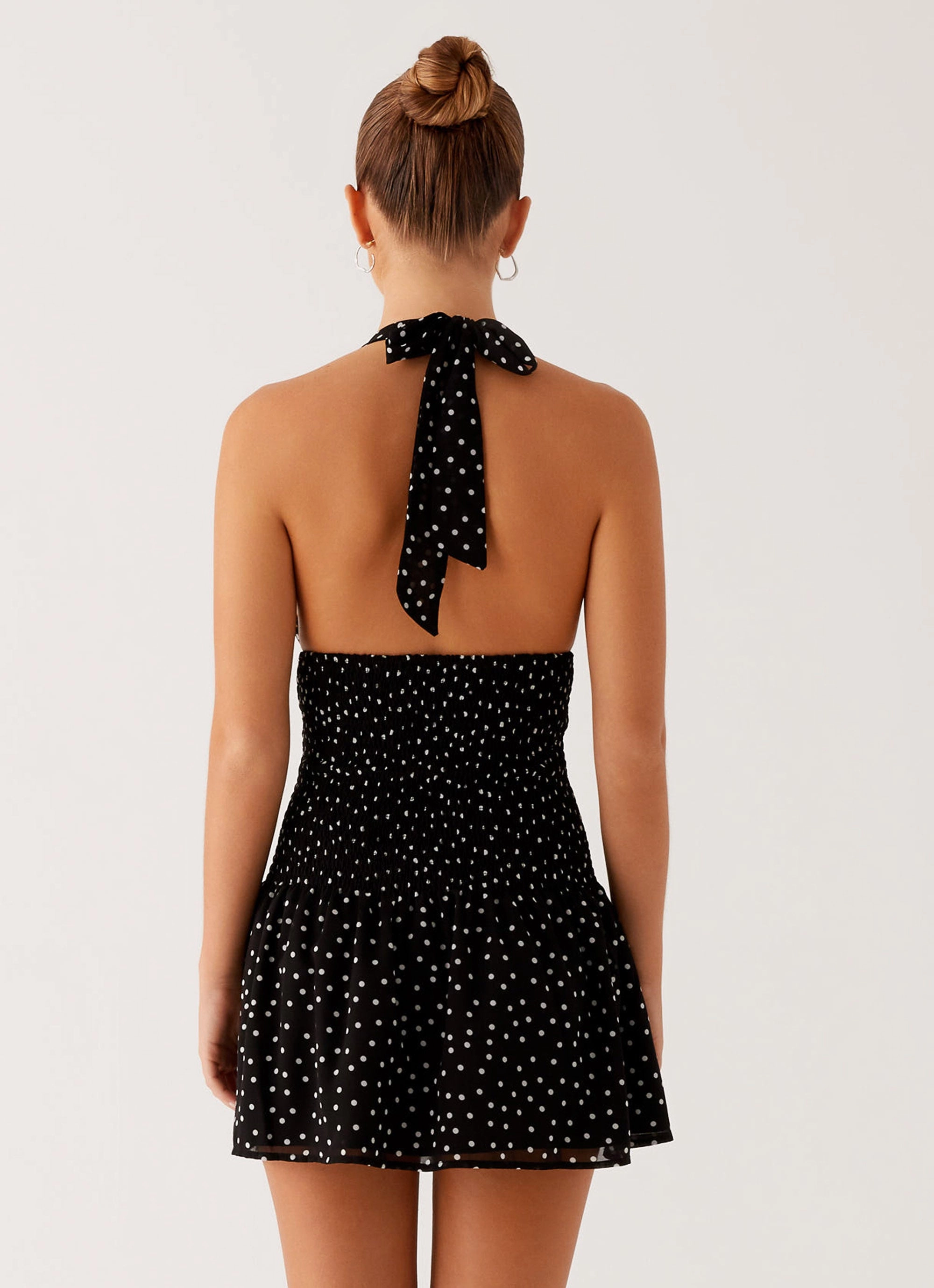 Travel piece Holden Mini Dress - Black Polka Dot