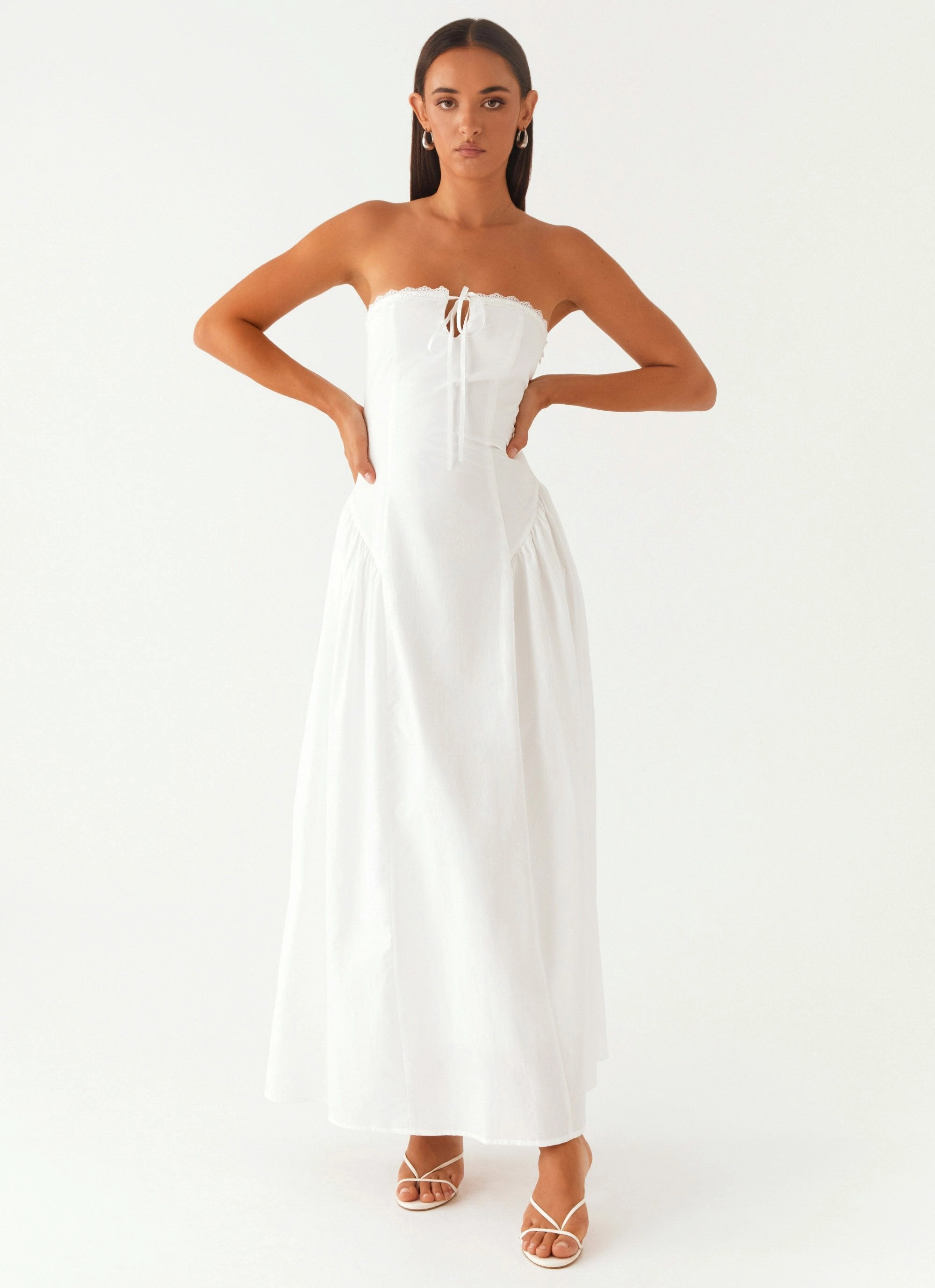 Burleigh Maxi Dress - Ivory Tailored Elegance Water-Repellent-Finish