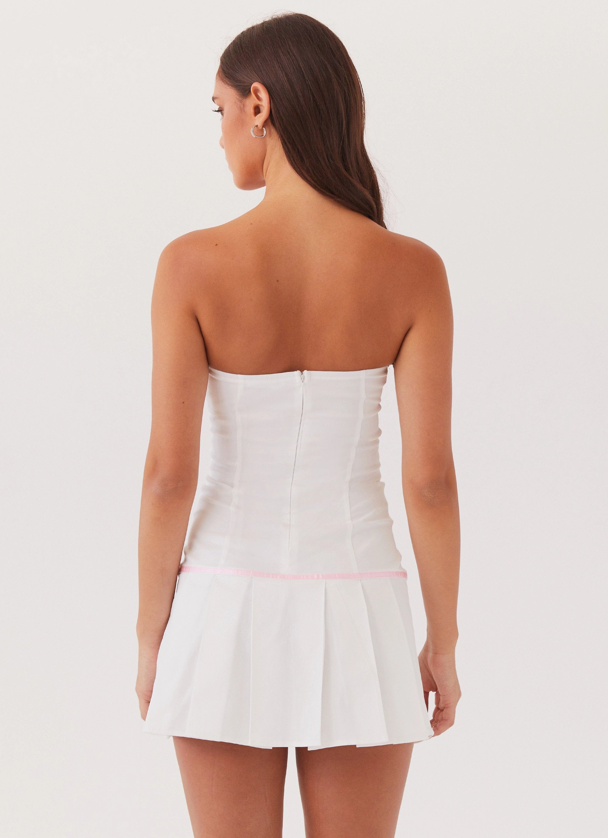 Candy Coated Bustier Mini Dress - Pink Ribbon Sharp Detail