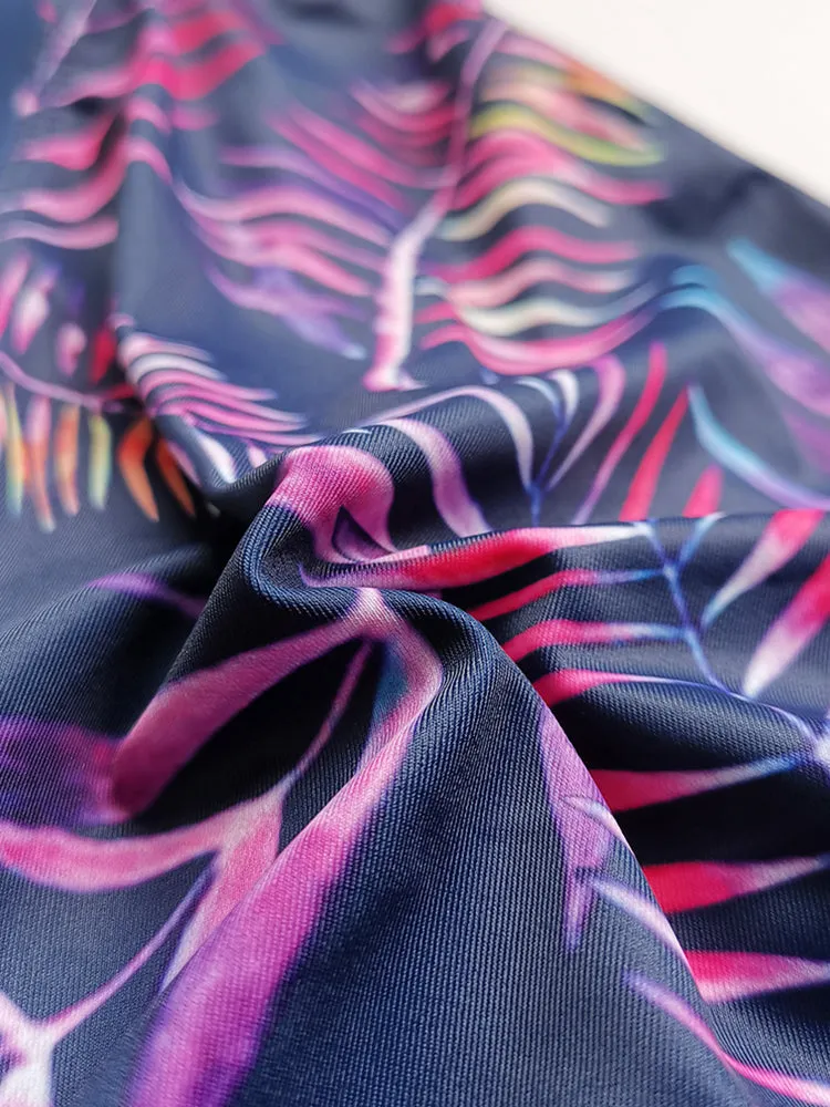 Gradient Leaf Print Men's Swimsuit Briefs